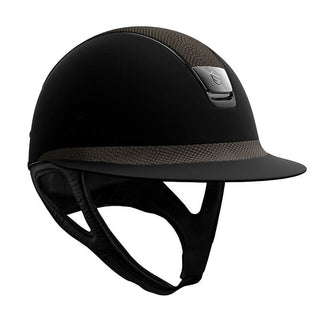 Samshield V1 Miss Shield Black Shadowmatt Riding Hat with Taupe Lizard