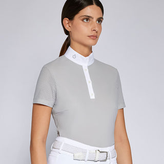 Cavalleria Toscana Perforated Show Shirt - Light Grey