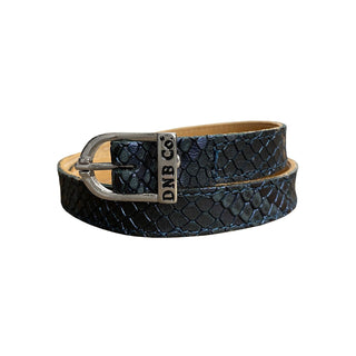 De Niro Spur Straps - Regal Blue Snakeskin