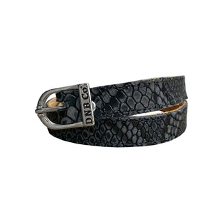 De Niro Spur Straps - Regal Black Snakeskin