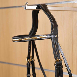 Dy'on D Collection Brass Clincher Browband - Black