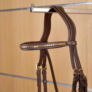 Dy'on D Collection Brass Clincher Browband - Brown