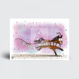 Emily Cole Pony Happy Birthday Card - Bay