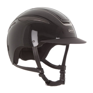 Evoke Callisto Classic Peak Riding Hat - Black Metallic/Gunmetal