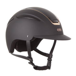 Evoke Callisto Classic Peak Riding Hat - Black/Rose Gold