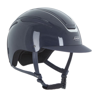 Evoke Callisto Classic Peak Riding Hat - Navy Metallic/Chrome