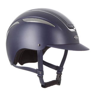 Evoke Callisto Classic Peak Riding Hat - Navy/Chrome