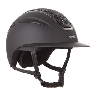 Evoke Callisto Wide Peak Riding Hat - Black/Black Crystal