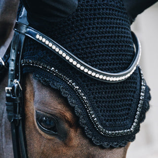 Kentucky Horsewear Wellington Stone and Pearl Soundless Fly Veil - Black