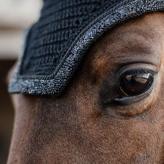 Kentucky Horsewear Glitter and Stone Wellington Soundless Fly Veil - Black