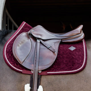 Kentucky Horsewear Velvet Jumping Saddle Cloth - Bordeaux