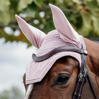 Kentucky Horsewear Wellington Velvet Fly Veil - Old Rose