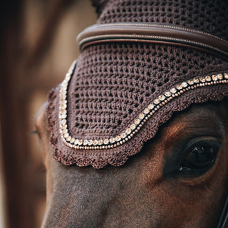 Kentucky Horsewear Wellington Stone and Pearl Soundless Fly Veil - Brown