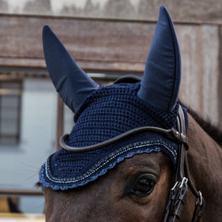 Kentucky Horsewear Wellington Stone and Pearl Soundless Fly Veil - Dark Navy