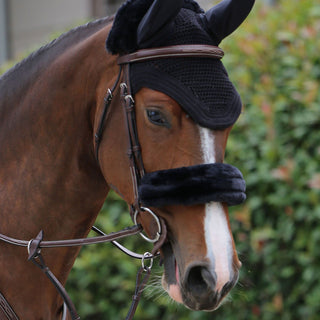 Kentucky Horsewear Sheepskin Noseband Cover - Black