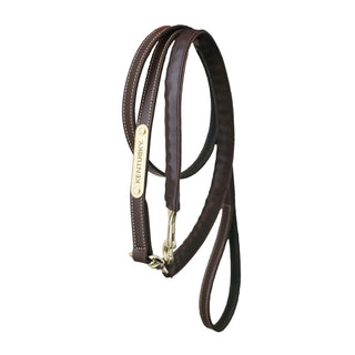 Kentucky Horsewear Leather Covered Lead Chain - Brown