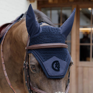 Kentucky Horsewear Wellington 3D Logo Fly Veil - Navy