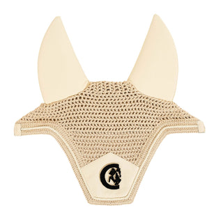 Kentucky Horsewear Wellington Soundless 3D Logo Fly Veil - Beige