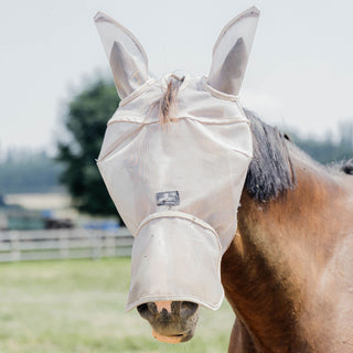 Kentucky Horsewear Fly Mask Classic with Ears and Nose - Beige