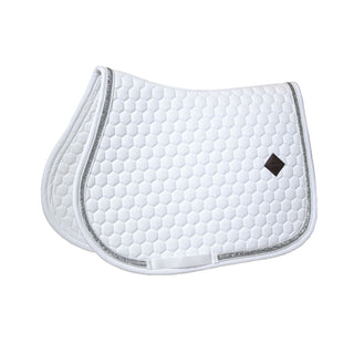 Kentucky Horsewear Glitter Band Jumping Saddle Cloth - White/Silver