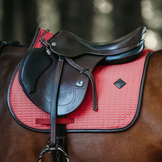 Kentucky Horsewear Leather Colour Edition Jumping Saddle Cloth - Coral