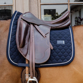 Kentucky Horsewear Onion Quilt Rubber Logo Dressage Saddle Cloth - Navy