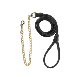 Kentucky Horsewear Rolled Leather Lead Chain 270cm - Black