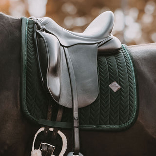 Kentucky Horsewear Velvet Pearls Dressage Saddle Cloth - Pine Green