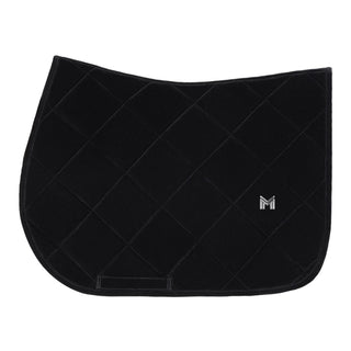 Maximilian Equestrian Velvet Jumping Saddle Cloth - Black