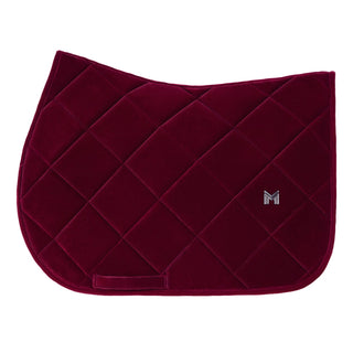 Maximilian Equestrian Velvet Jumping Saddle Cloth - Ruby