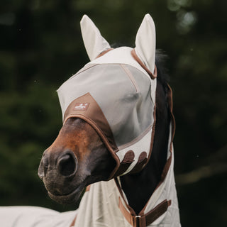 Kentucky Horsewear Fly Mask Classic with Ears - Silver Grey