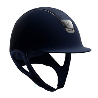 Samshield V1 Navy Shadowmatt Riding Hat with Metallic Rose Crystal Shield