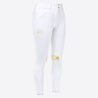 Rider's Gene High Waist Knee Grip Breeches - White