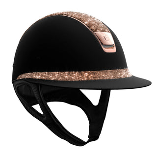 Samshield V1 Black Miss Shield Riding Hat with Rose Gold Crystal Fabric