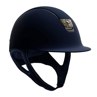 Samshield V1 Navy Shadowmatt with Metal Eclipse Crystal Fabric Blazon