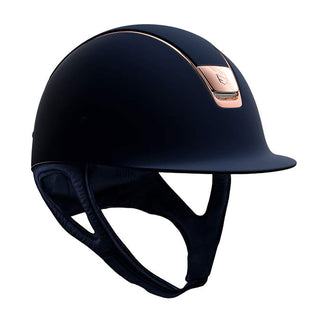 Samshield V1 Navy Shadowmatt Riding Hat with Rose Gold Trim