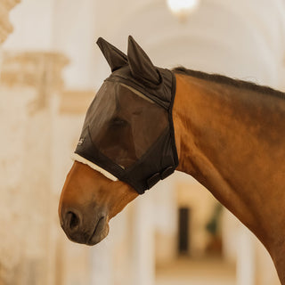 Kentucky Horsewear Skin Friendly Fly Mask with Ears - Black