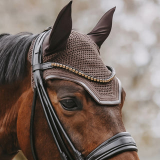 Kentucky Horsewear Wellington Leather Fly Veil - Brown