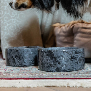 Kentucky Dogwear Large Marble Dog Bowl - Black