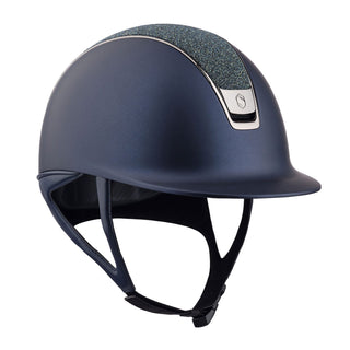 Samshield V2 Navy Shadowmatt Riding Hat with Ocean Depth Crystal Fabric Top